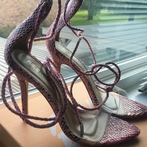 Public Desire Pink Snake Sandals